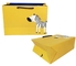 FSC ISO9001 पीला वस्त्र पेपर बैग ज़ेबरा प्रिंट डुप्लेक्स बोर्ड पेपर बैग