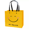 आईएसओ शॉक रेसिस्टेंट स्माइल फेस क्राफ्ट पेपर बैग येलो स्क्वायर बॉटम पेपर बैग